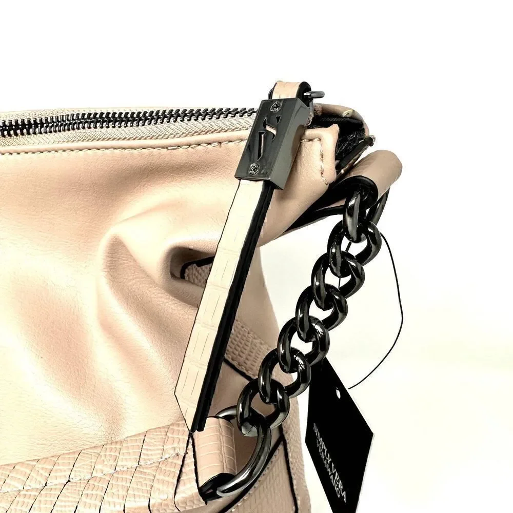 Simply Vera Wang Contemporary Vegan Leather Prairie‎ Pink Hobo Bag
